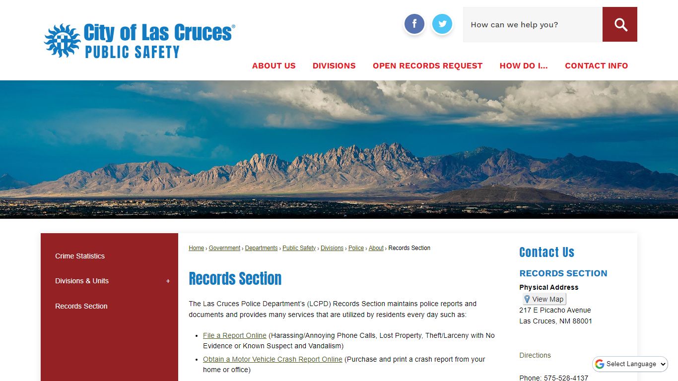 Records Section | Las Cruces, NM