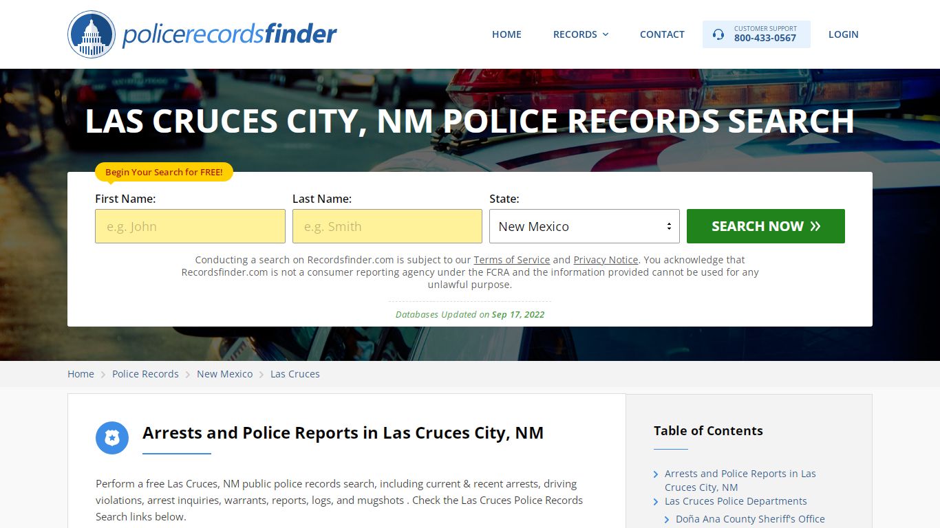 Las Cruces, Dona Ana County, NM Police Reports & Police Department Records