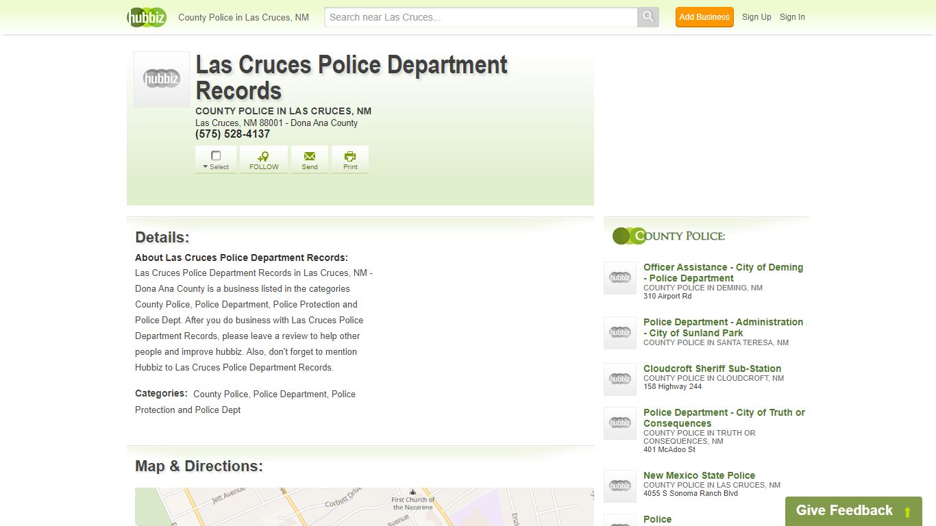 Las Cruces Police Department Records - County Police