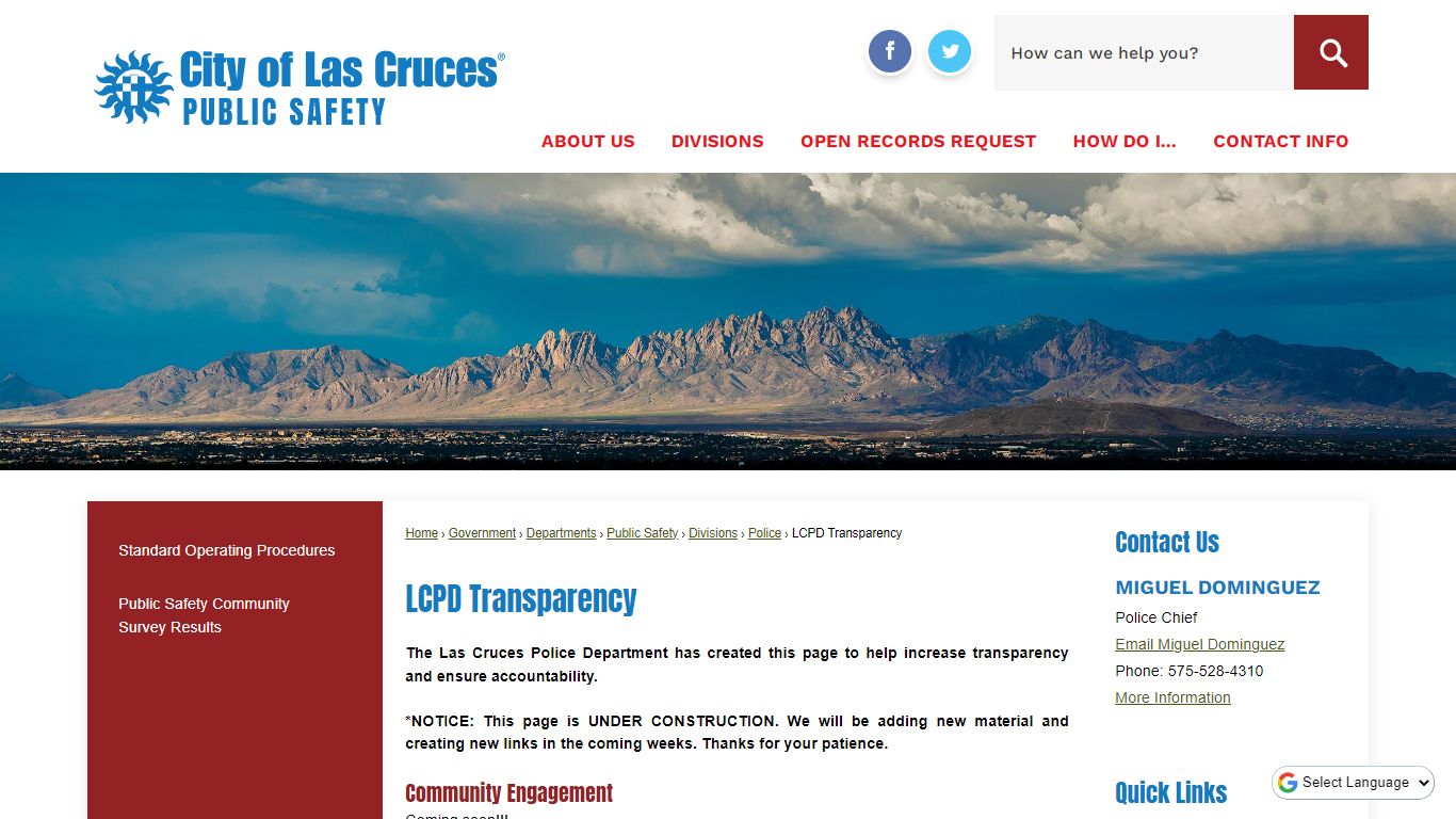 LCPD Transparency | Las Cruces, NM